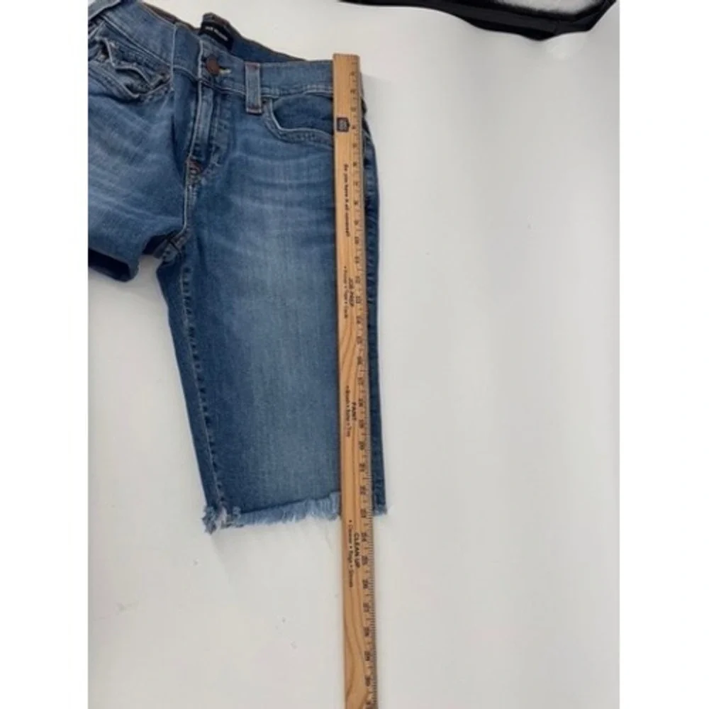 True Religion Denim Shorts Mens 32 Blue Frayed Hem‎ Horseshoe Flap Pocket Y2K